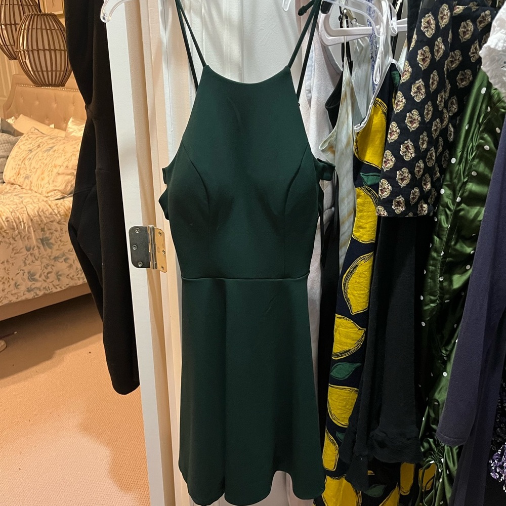 Macys dark green dress